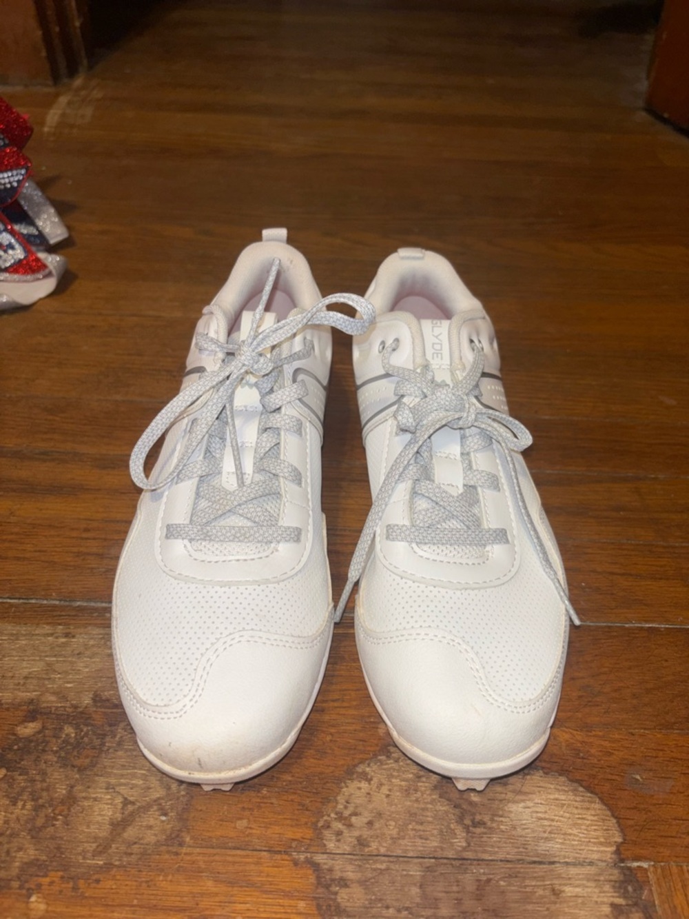 Under Armour White Athletic Lace-Up Sneakers with Orange Insole